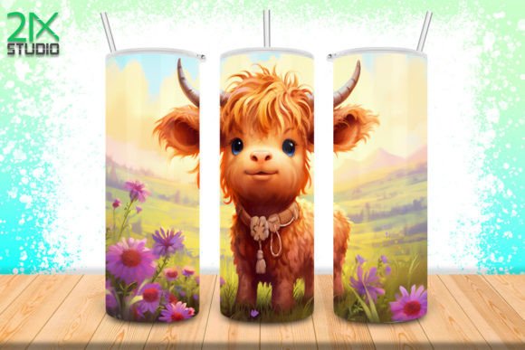 Baby Highland Cow Tumbler Wrap No.1