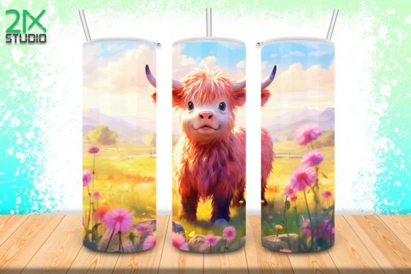 Baby Highland Cow Tumbler Wrap No.7