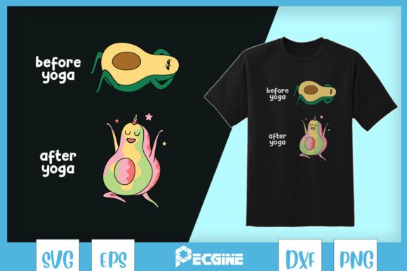 Before After Yoga Avocado SVG