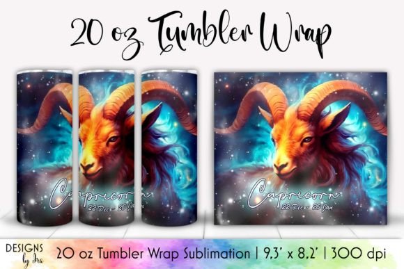 Capricorn Zodiac Sign Tumbler Wrap 20 Oz