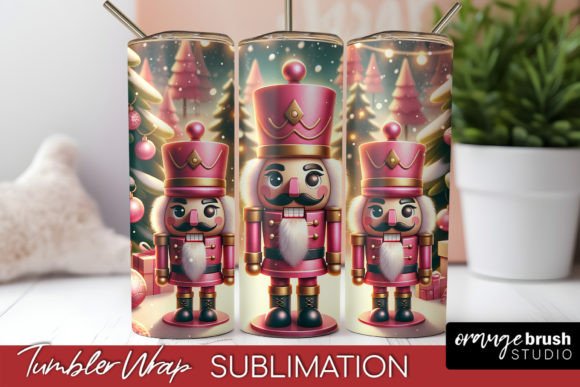 Christmas Tumbler Wrap, Nutcracker PNG
