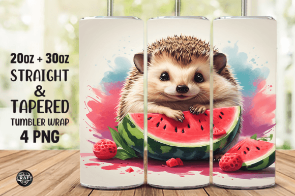 Hedgehog Watermelon Tumbler Wrap 20oz
