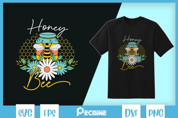 Honey Bee Floral Bee SVG Design