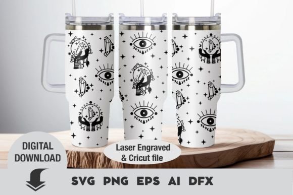 Laser Engraved Tumbler 40oz Boho Design