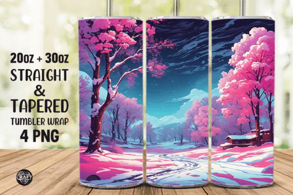 Neon Winter Skinny Tumbler Wrap 20oz PNG