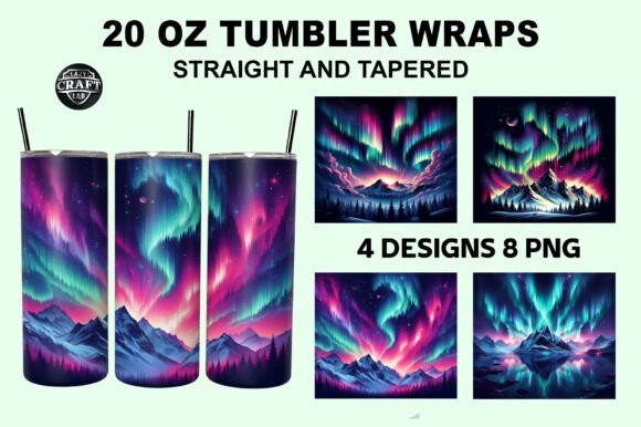 Northern Lights Tumbler Wrap 20oz Skinny