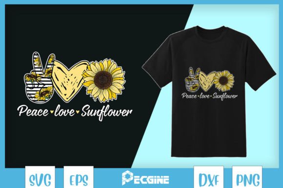 Peace Love Sunflower SVG
