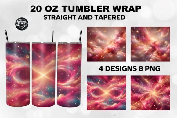 Pink and Gold Cosmos Tumbler Wrap 20oz