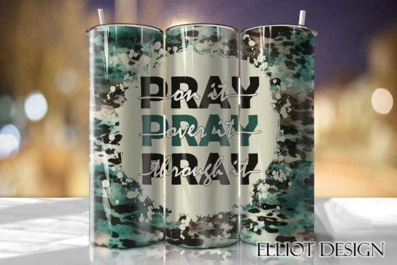Pray Western Pattern Tumbler PNG