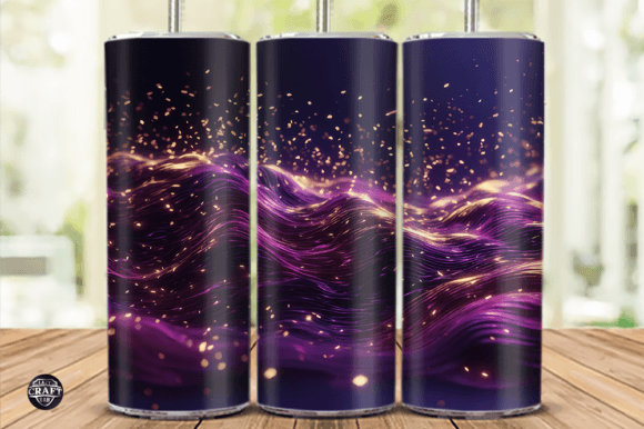 Purple Waves Tumbler Wrap 20oz PNG