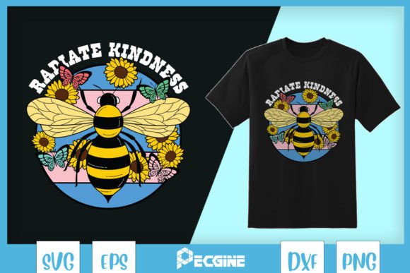 Radiate Kindness Bee Floral SVG