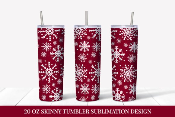 Red Winter Tumbler Sublimation Wrap PNG