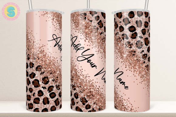 Rose Gold Diagonal Leopard Tumbler Wrap