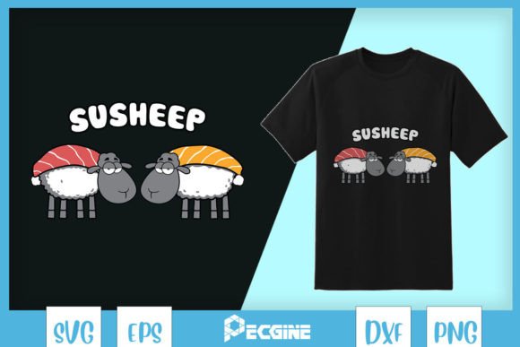 Sushi Sheep Susheep Puns SVG