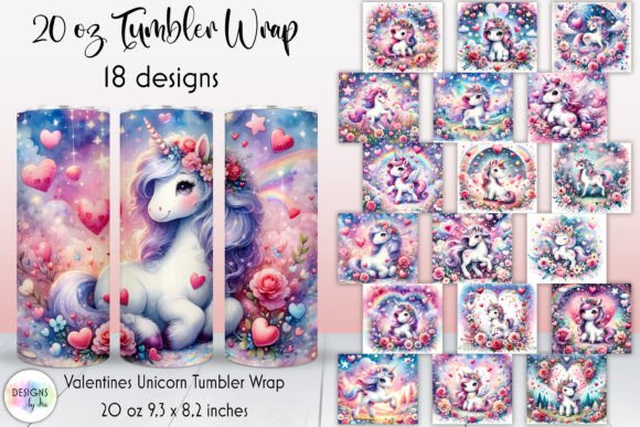 Unicorns Love Valentines Tumbler Bundle