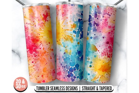 Watercolor 20oz 30oz Skinny Tumbler Wrap
