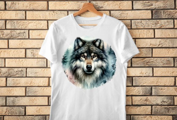 Watercolor Art Wolf PNG for Tumbler